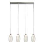 Hanglamp Cyclone 4 lichtbronnen staal/transparant glas - Wit