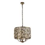 Hanglamp Bijou 5 lichtbronnen staal/gekleurd glas - Messing