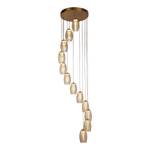 Hanglamp Cyclone 12 lichtbronnen glas/staal - Brons