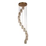 Hanglamp Cyclone 12 lichtbronnen glas/staal - Brons