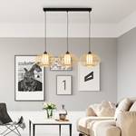 Hanglamp Agueiro aluminium/bamboe - zwart - Aantal lichtbronnen: 3