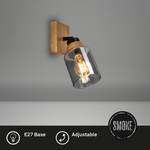 Lampada da soffitto Meidelo Alluminio / Vetro fumé - Nero / Rovere - Numero di lampadine necessarie: 1