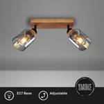 Lampada da soffitto Meidelo Alluminio / Vetro fumé - Nero / Rovere - Numero di lampadine necessarie: 2