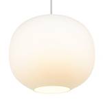 Lampada a sospensione Navone Ottone / Vetro opale - Bianco - 1 punto luce - Diametro: 20 cm