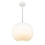 Lampada a sospensione Navone Ottone / Vetro opale - Bianco - 1 punto luce - Diametro: 20 cm