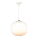 Lampada a sospensione Navone Ottone / Vetro opale - Bianco - 1 punto luce - Diametro: 20 cm