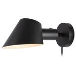 Wandlamp Stay aluminium/PVC - 1 lichtbron - Zwart