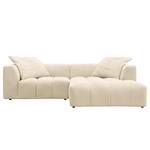 Ecksofa ROOYA Cordstoff Snor: Beige - Longchair davorstehend rechts