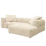 Ecksofa ROOYA Cordstoff Snor: Beige - Longchair davorstehend rechts