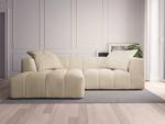 Ecksofa ROOYA Webstoff Saia: Beige - Longchair davorstehend links