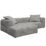 Ecksofa ROOYA Bouclé Stoff Bony: Grau - Longchair davorstehend links