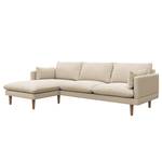 Ecksofa ELLENS Webstoff Saia: Beige - Longchair davorstehend links