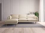 Ecksofa ELLENS Webstoff Saia: Beige - Longchair davorstehend links