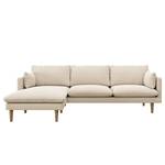 Ecksofa ELLENS Webstoff Saia: Beige - Longchair davorstehend links