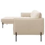 Ecksofa VILLARDS Webstoff Saia: Beige - Longchair davorstehend links