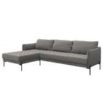 Ecksofa VILLARDS Microfaser Teda: Grau - Longchair davorstehend links