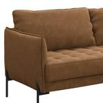 Ecksofa VILLARDS Microfaser Teda: Braun - Longchair davorstehend rechts