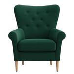 Oorfauteuil Cudeiro Velours Ravi: Antiek groen