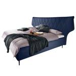 Letto imbottito Valesk Blu scuro - 180 x 200cm - Tessuto piatto