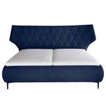 Gestoffeerd bed Valesk Donkerblauw - 180 x 200cm - Platweefsel