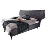 Gestoffeerd bed Valesk Antraciet - 160 x 200cm - Platweefsel