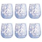 Verres CONFETTI - 6 éléments Verre transparent - Bleu / Blanc