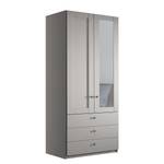 Armoire Marlow avec tiroirs Taupe - Largeur : 100 cm - Porte avec miroir sur la droite - 1 miroir