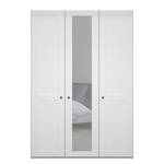 Armoire à portes battantes Marlow Blanc - Largeur : 150 cm - 1 miroir