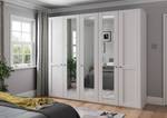 Armoire à portes battantes Marlow Blanc - Largeur : 250 cm - 3 miroir