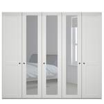 Armoire à portes battantes Marlow Blanc - Largeur : 250 cm - 3 miroir