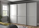 Armoire à portes coulissantes Marlow Blanc - Largeur : 300 cm - Sans portes miroir