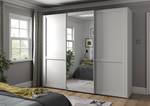 Armoire à portes coulissantes Marlow Blanc - Largeur : 250 cm - 1 miroir