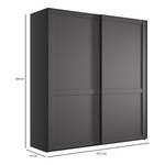 Schwebetürenschrank Marlow Graphit - Breite: 200 cm - Ohne Spiegeltür/-en