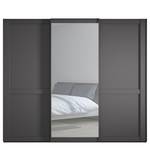 Armoire à portes coulissantes Marlow Graphite - Largeur : 250 cm - 1 miroir