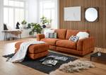 Gestoffeerde hocker Renera Chenille Leyla: Terracotta