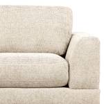 Ecksofa Renera mit Ottomane Chenille Leyla: Creme - Ottomane davorstehend links