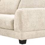 Ecksofa Renera mit Ottomane Chenille Leyla: Creme - Ottomane davorstehend links