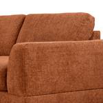 Ecksofa Renera mit Ottomane Chenille Leyla: Terracotta - Ottomane davorstehend links