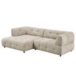 Ecksofa Ginzo mit Longchair Chenille Gelia: Taupe - Longchair davorstehend links