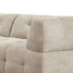 Hoekbank Ginzo met chaise longue Chenille Gelia: Taupe - Longchair vooraanzicht links