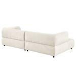 Ecksofa Ginzo mit Longchair Chenille Gelia: Creme - Longchair davorstehend links