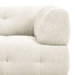 Hoekbank Ginzo met chaise longue Chenille Gelia: Crèmekleurig - Longchair vooraanzicht links