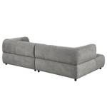 Ecksofa Ginzo mit Longchair Chenille Gelia: Grau - Longchair davorstehend links