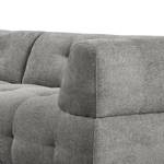 Ecksofa Ginzo mit Longchair Chenille Gelia: Grau - Longchair davorstehend links