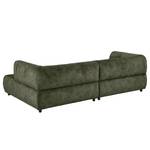 Hoekbank Ginzo met chaise longue Velours Adela: Antiek groen - Longchair vooraanzicht rechts