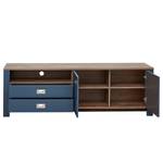 Wohnwand Haglund 4-teilig - Highboard Inkl. Beleuchtung - Brilliantblau