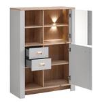 Wohnwand Haglund 4-teilig - Highboard Inkl. Beleuchtung - Lichtgrau