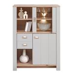 Wohnwand Haglund 4-teilig - Highboard Inkl. Beleuchtung - Lichtgrau