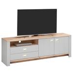 Wohnwand Haglund 4-teilig - Highboard Inkl. Beleuchtung - Lichtgrau