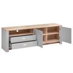 Wohnwand Haglund 4-teilig - Highboard Inkl. Beleuchtung - Lichtgrau